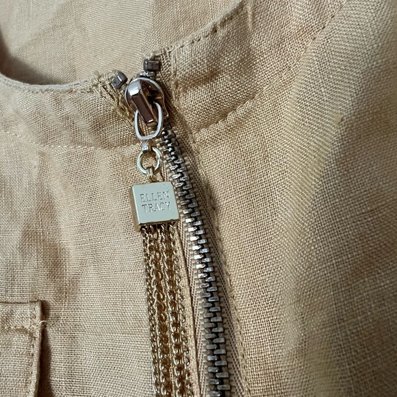 Ellen Tracy | yellow linen blouse - L - Picture 7 of 8